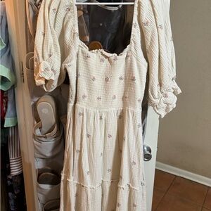 Floral Cream Women's Dress